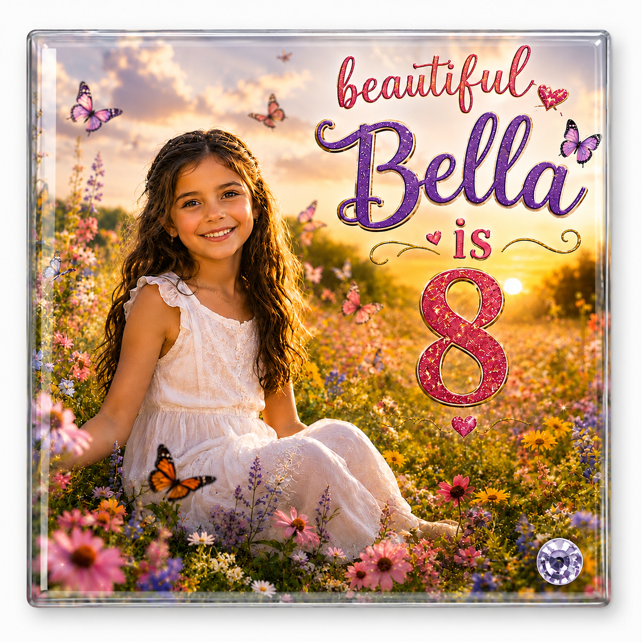 Imaginary Birthday Glass Tile for Kids