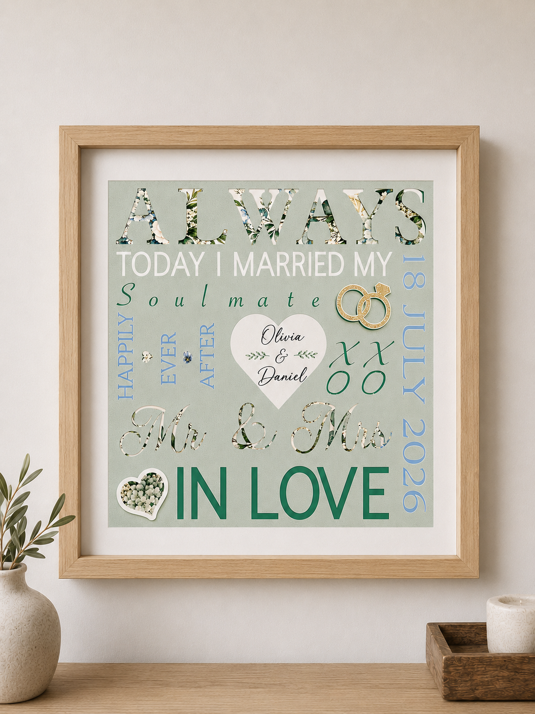 Personalised Wedding Keepsake Frame
