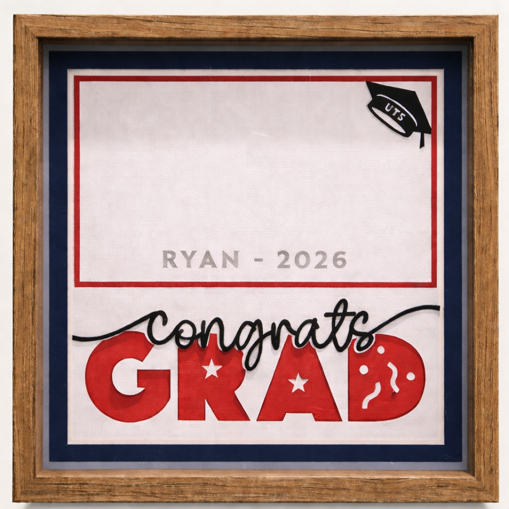 Personalised Graduation Shadow Box Frame with Photo Insert