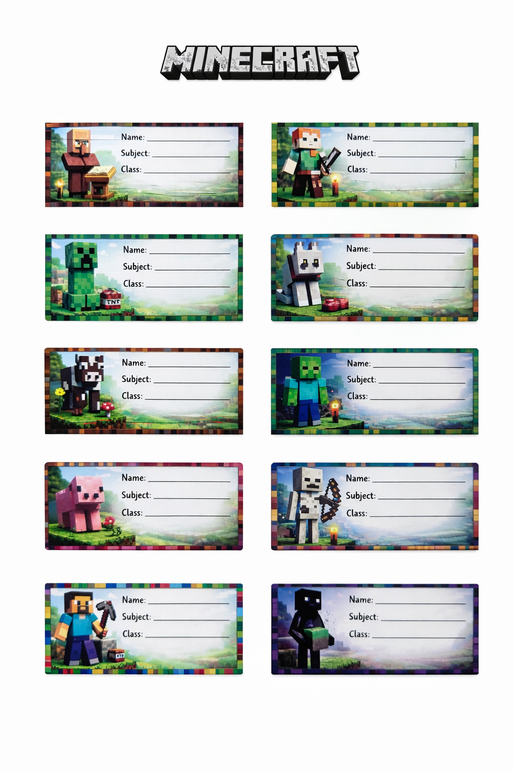 Fun School Book Labels