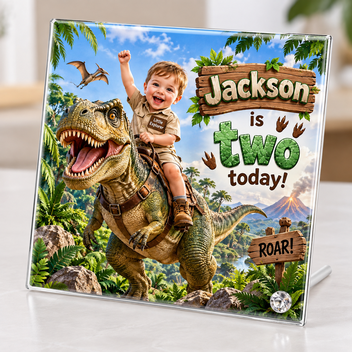 Imaginary Birthday Glass Tile for Kids