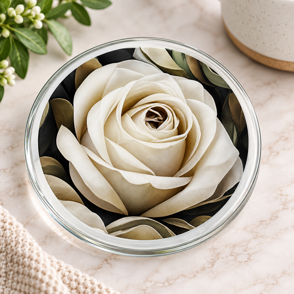 Round and Square Glass Coasters (singular)