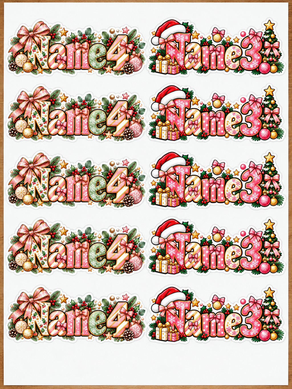 Personalised Christmas Name Stickers