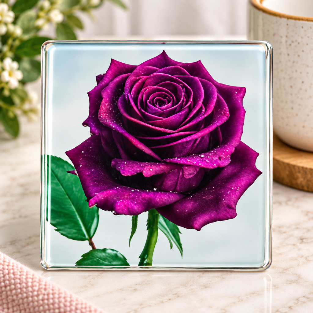 Round and Square Glass Coasters (singular)