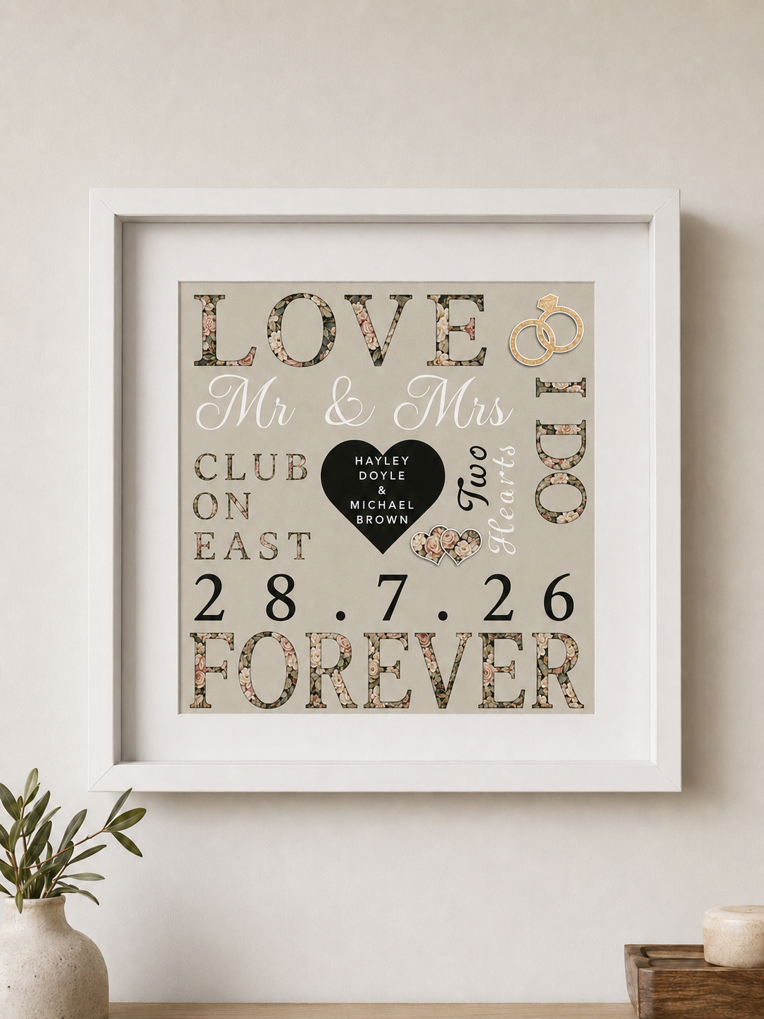 Personalised Wedding Keepsake Frame