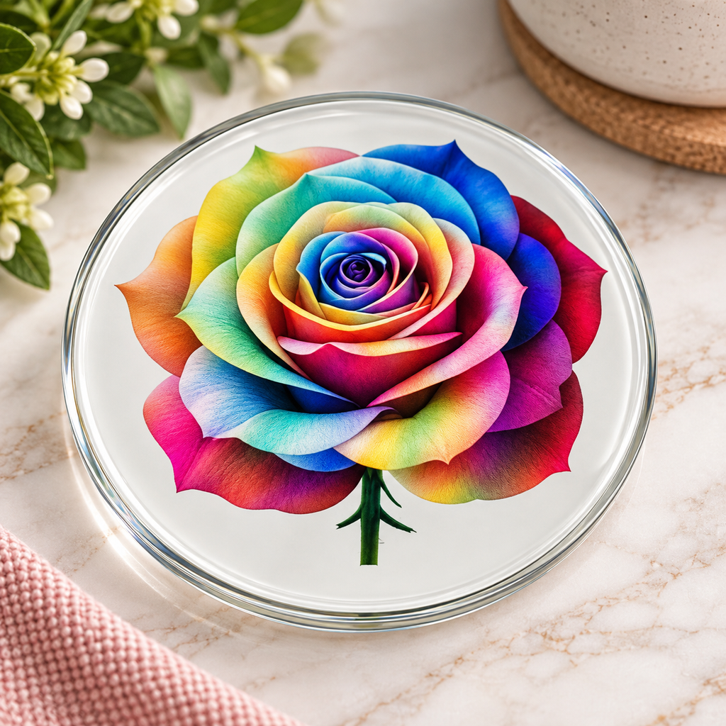 Round and Square Glass Coasters (singular)