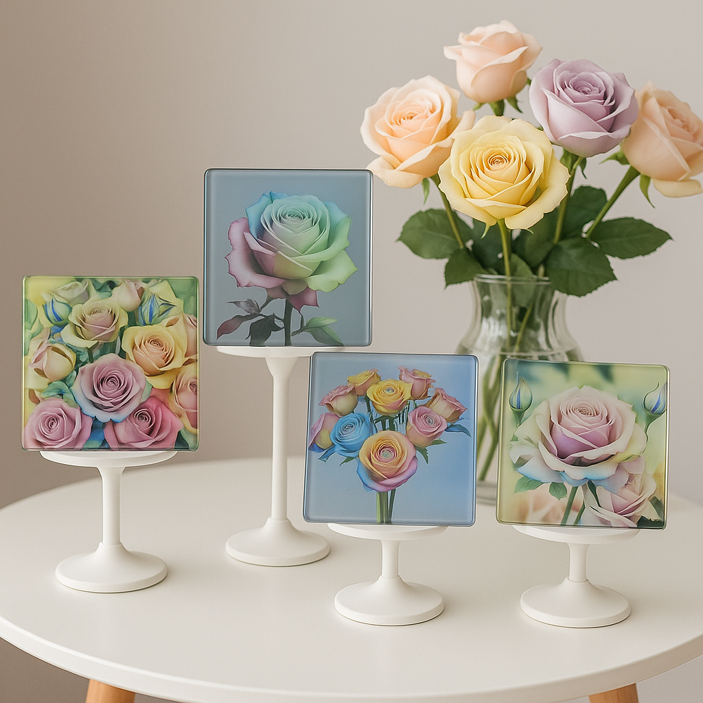 Round & Square Glass Coasters (set of 4)